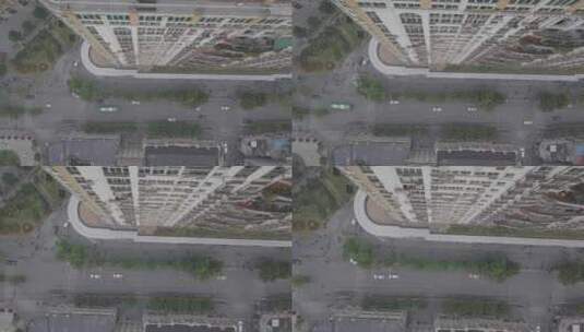 航拍武汉汉口城市马路街道车流俯拍高清在线视频素材下载