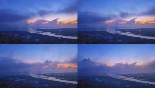 夏天 晚霞 云层 黄昏 日落 天空 海南 空镜高清在线视频素材下载