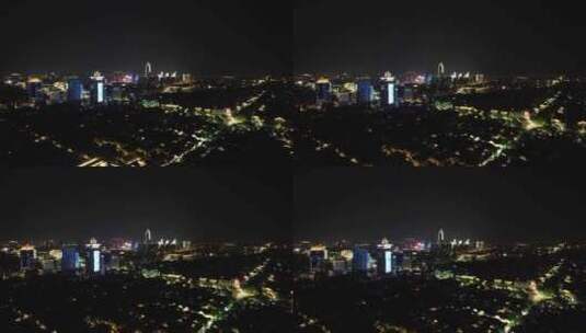浙江绍兴城市夜景灯光交通航拍高清在线视频素材下载