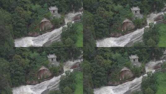 雨后泰山，飞瀑流泉高清在线视频素材下载