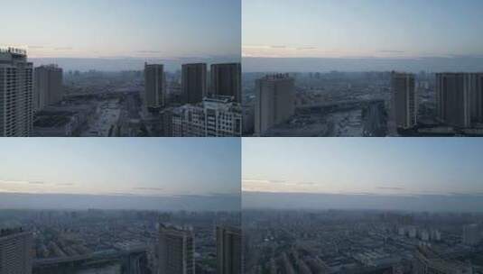 安徽合肥城市清晨迷雾高清在线视频素材下载