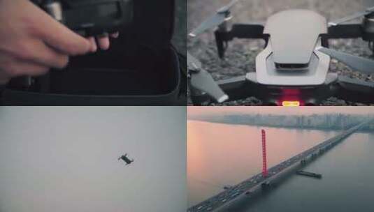 航拍无人机放飞过程高清在线视频素材下载