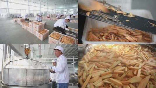 红薯干生产线  农产品加工高清在线视频素材下载