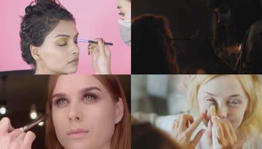 【合集】给模特化妆的女化妆师高清在线视频素材下载