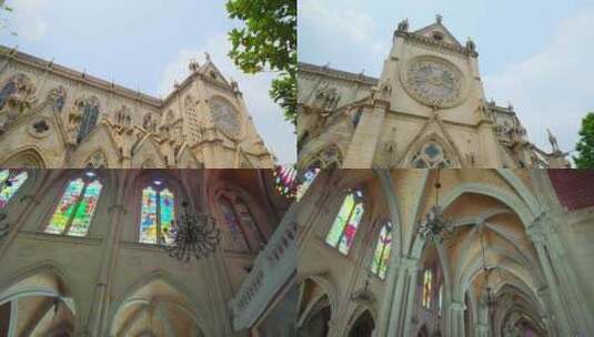 广州圣心大教堂高清在线视频素材下载