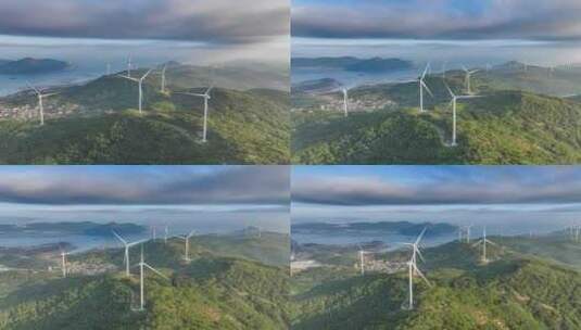 风电 风机  海岛风力发电 海上新能源 延时高清在线视频素材下载