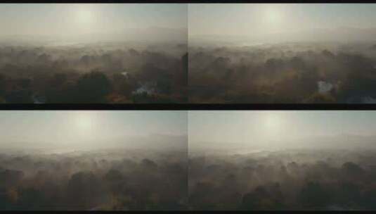 山水画 晨光晨雾 唯美意境高清在线视频素材下载