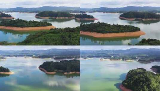 广州从化流溪河水库航拍高清在线视频素材下载