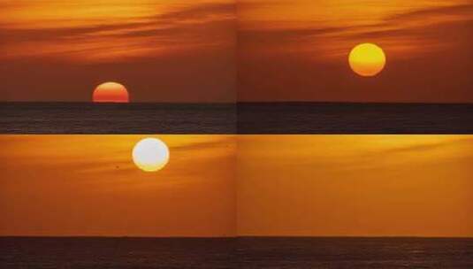 太阳海平面升起日出素材高清在线视频素材下载