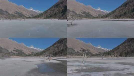 航拍冬天的四姑娘山双桥沟风景高清在线视频素材下载