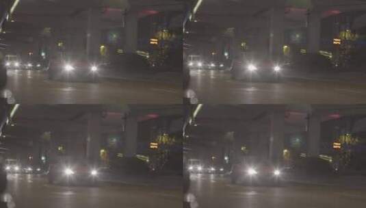 夜晚行驶的车辆高清在线视频素材下载