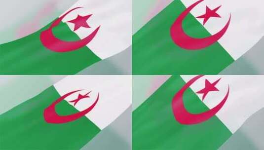阿尔及利亚国旗高清在线视频素材下载
