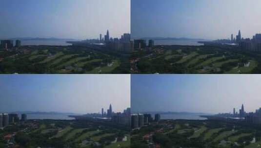 深圳湾风光沙河高尔夫球会高清在线视频素材下载