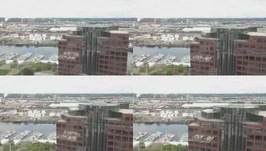 塔科马华盛顿港和船坞的无人机拍摄高清在线视频素材下载