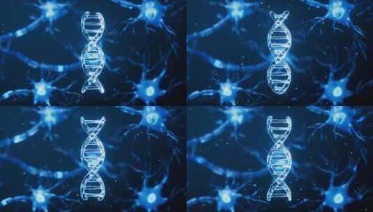 神经元细胞生物基因健康概念8K三维渲染高清在线视频素材下载
