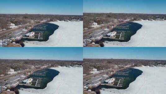明尼苏达州冬季的明尼唐卡湖高清在线视频素材下载