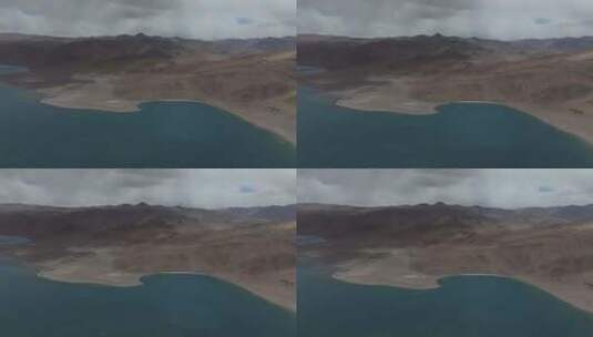 西藏阿里羌塘无人区塔若措高空航拍高清在线视频素材下载