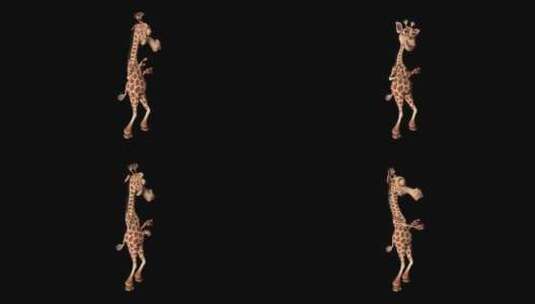 长颈鹿3D角色-卡通广告牌高清在线视频素材下载