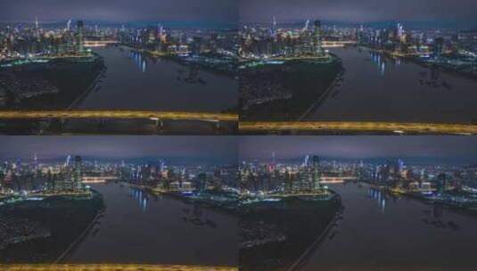 广州万胜围金融城夜景延时高清在线视频素材下载