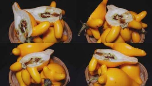 乳茄黄金果花材装饰果高清在线视频素材下载