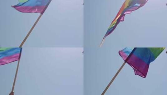 同性恋骄傲，双性恋，旗帜，庆祝高清在线视频素材下载