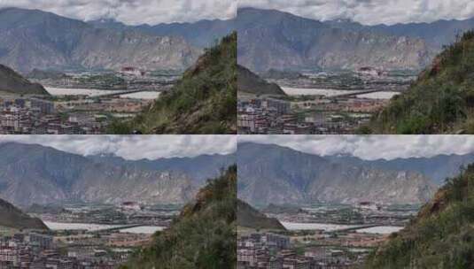 西藏城关区拉萨航拍空镜高清在线视频素材下载