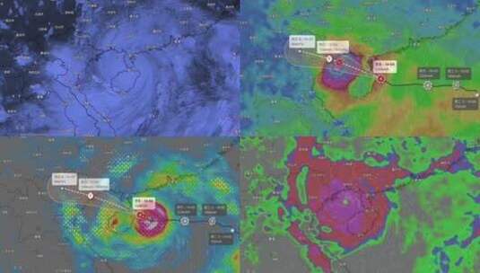 台风摩羯 天气 气象 台风路径 卫星云图高清在线视频素材下载