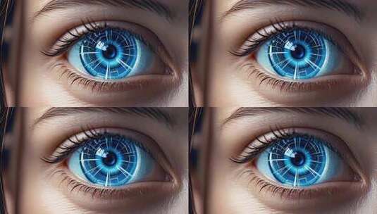 科技感眼睛微距特写高清在线视频素材下载