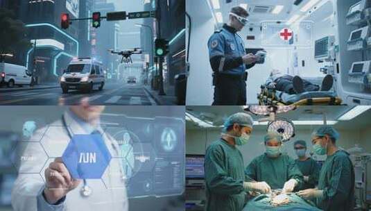 智慧医疗科技医学医疗团队高清在线视频素材下载