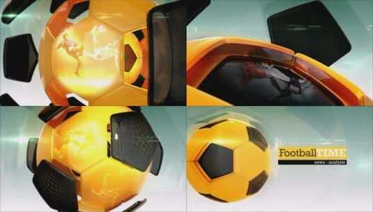 3D足球时间套餐LOGO展示AE模板高清AE视频素材下载