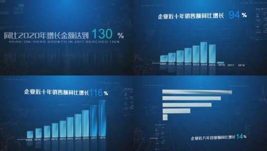 科技企业数据柱状图ae模板高清AE视频素材下载