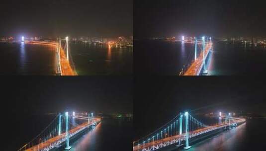 夜晚跨海大桥 夜晚大连城市高清在线视频素材下载