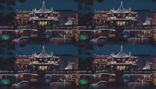 上海豫园夜景延时摄影高清在线视频素材下载