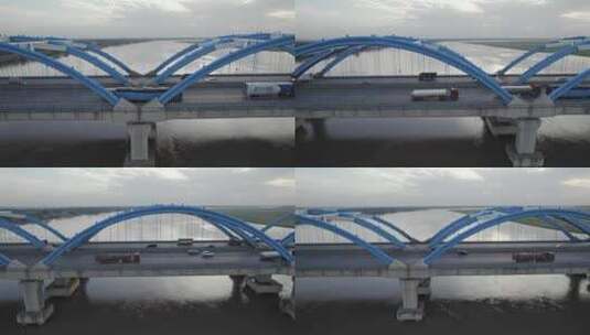4k航拍刘江黄河大桥高清在线视频素材下载
