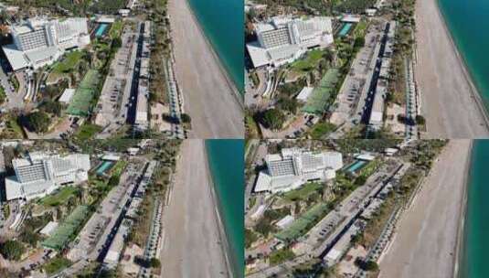 海滩基础设施鸟瞰高清在线视频素材下载
