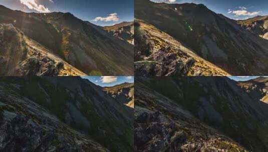 延时摄影 山坡碎石云影 自然风光高清在线视频素材下载