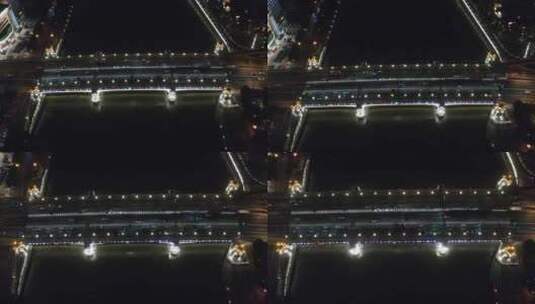 广州人民桥航拍夜景高清在线视频素材下载