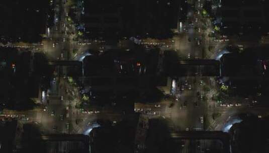 广州城市夜景路口交通高清在线视频素材下载
