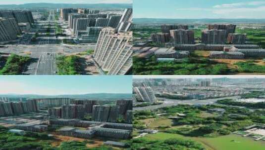 贵港城市建筑地产竖屏航拍多镜头高清在线视频素材下载