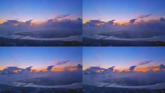 夏天 晚霞 云层 黄昏 日落 天空 海南 空镜高清在线视频素材下载