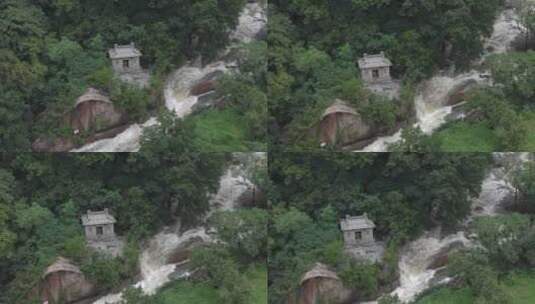 雨后泰山，飞瀑流泉高清在线视频素材下载