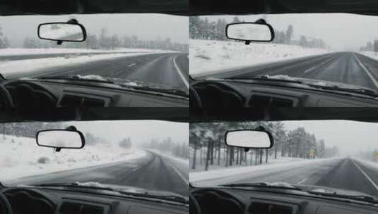 冬季驾驶延时高清在线视频素材下载