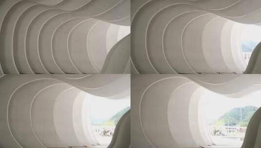 宣城宣纸文化园现代简洁抽象建筑高清在线视频素材下载