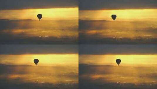 绝美热气球日出4K实拍高清在线视频素材下载
