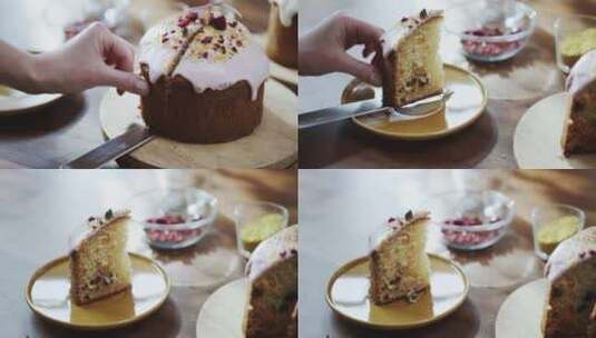 切蛋糕 吃蛋糕高清在线视频素材下载