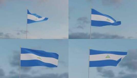 尼加拉瓜国旗高清在线视频素材下载