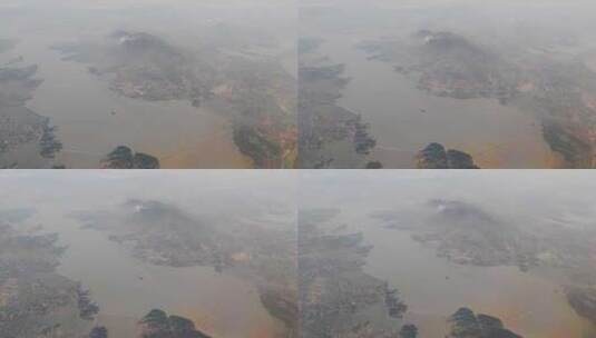 飞机窗外的江西鄱阳湖高清在线视频素材下载