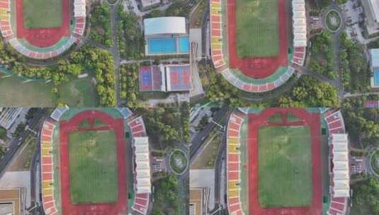 俯拍深圳南山区体育场高清在线视频素材下载