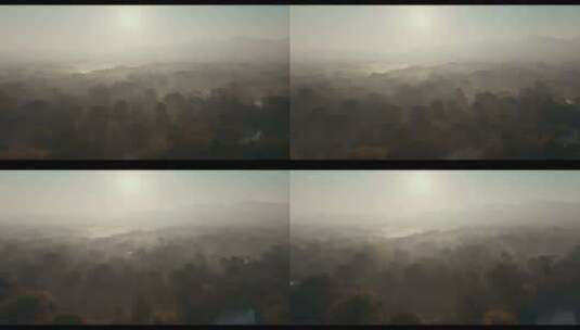 山水画 晨光晨雾 唯美意境高清在线视频素材下载