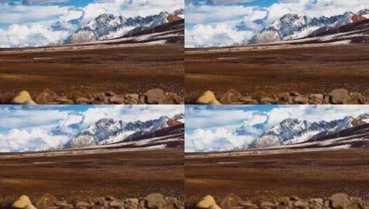 西藏318沿路雪山云海延时摄影高清在线视频素材下载